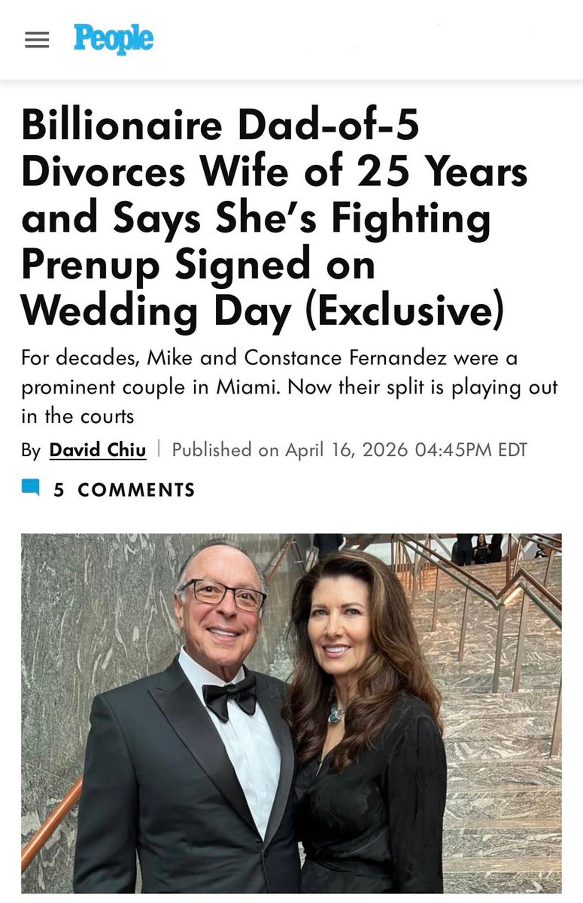 Prenup Decides Billionaire Divorce: Millions Vs. Hundreds