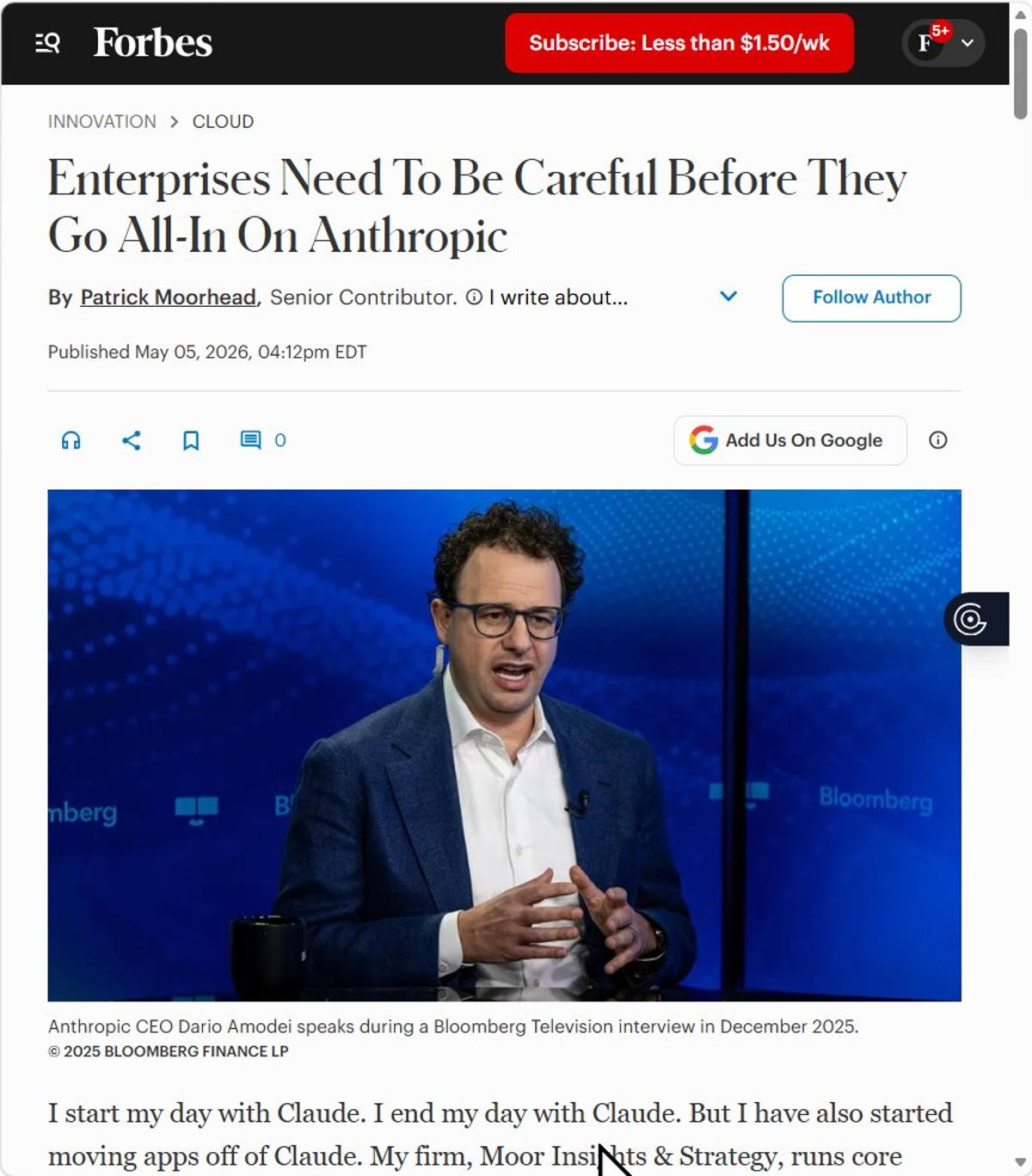 Enterprises Should Caution Before Going All‑In on Anthropic