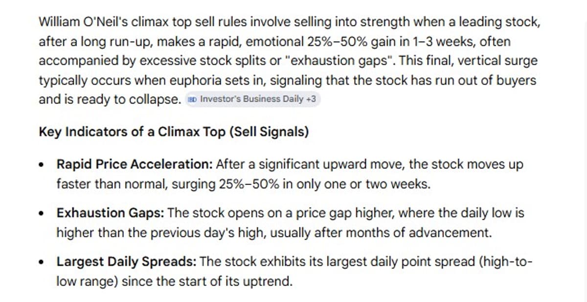 Sell on the Biggest up Day After a Climatic Run