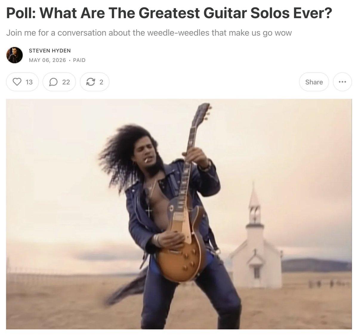 Crowdsourced Top 25 Greatest Guitar Solos List
