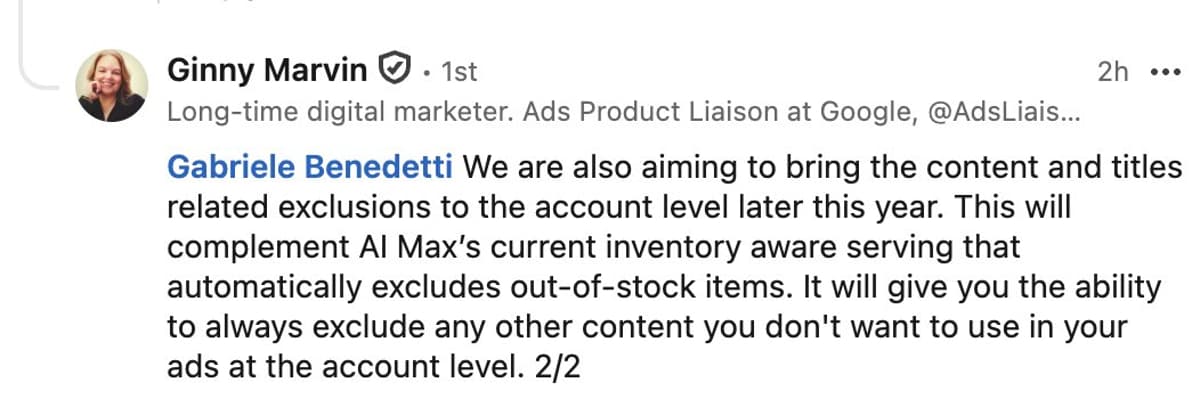 Google Ads AI Max Adds Account‑level Content Exclusions