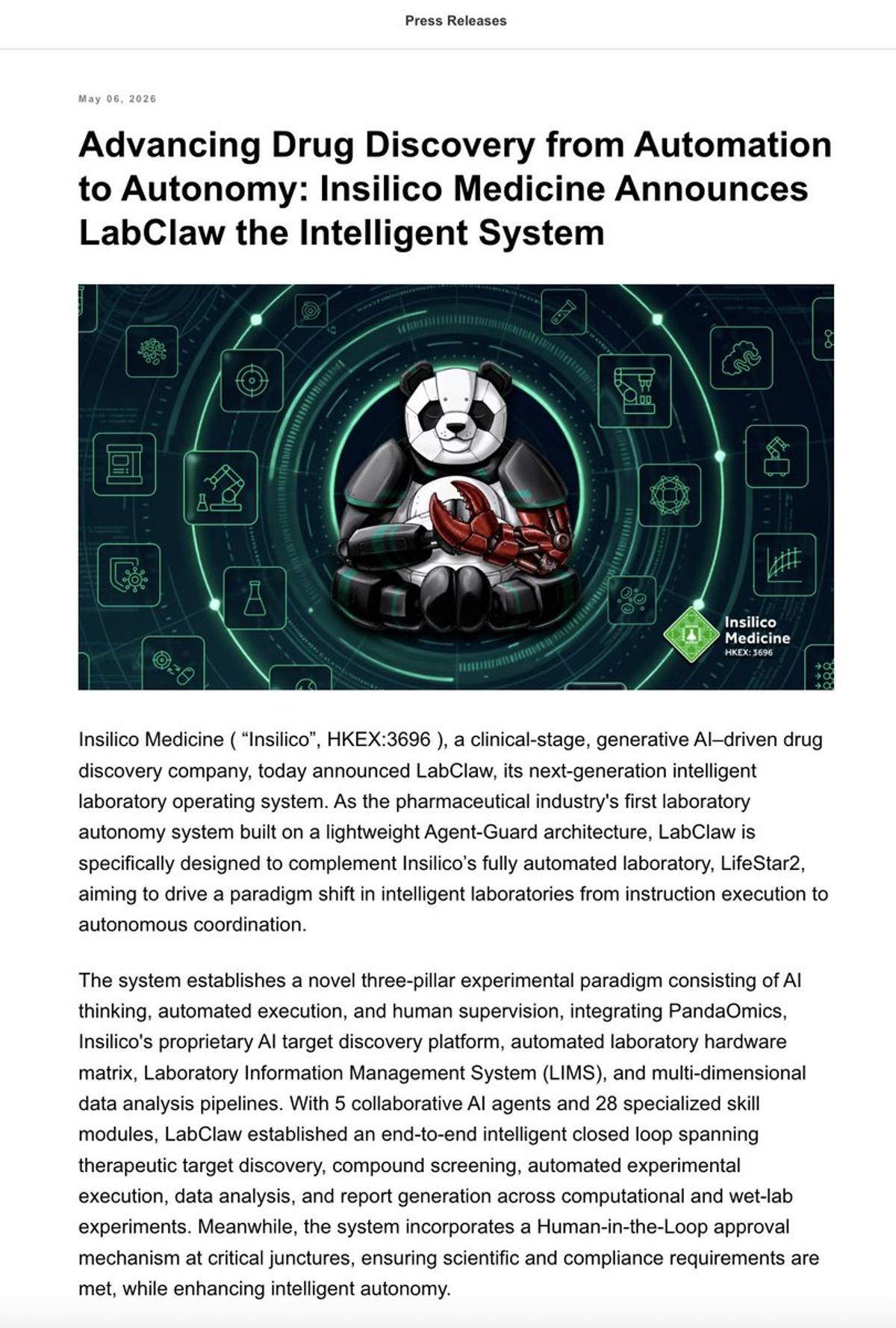LabClaw Goes Autonomous in LifeStar 2.0 Lab