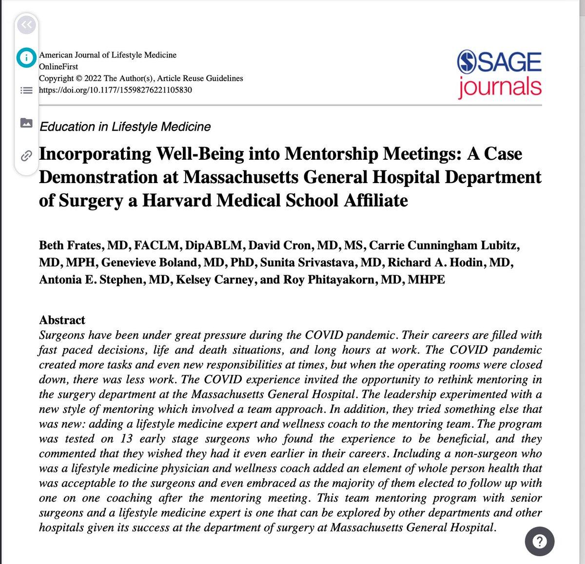 Well‑Being Integrated Into Mentorship: The Future of Training