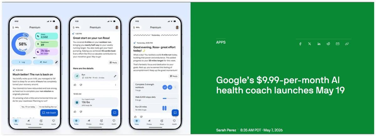 Google Launches AI Health Coach to Interpret Wearable Data