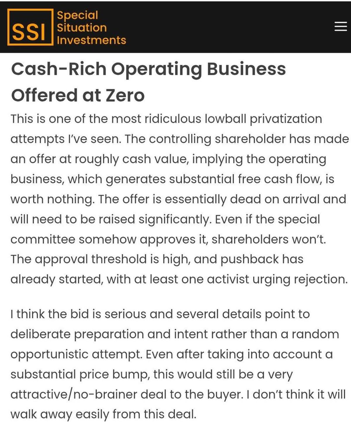 Opco Sale Undervalued, Buyer Poised for 70% Upside