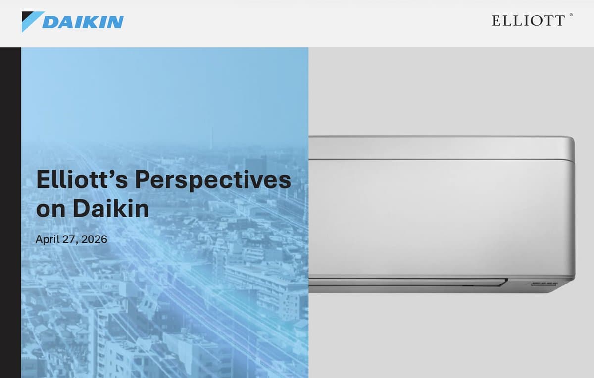 Elliott Targets Daikin: Cut Costs, Boost ROE, Unlock Value