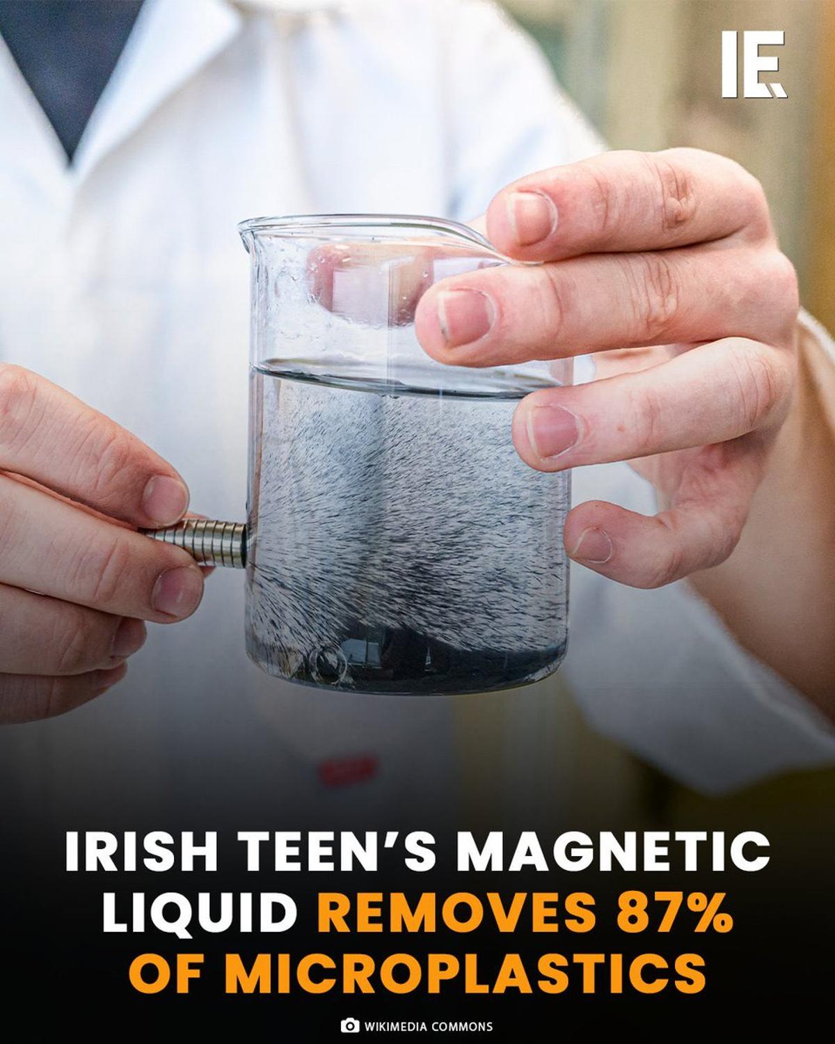 Magnetic Fluid Cuts 93% Microplastics, Startup Scales