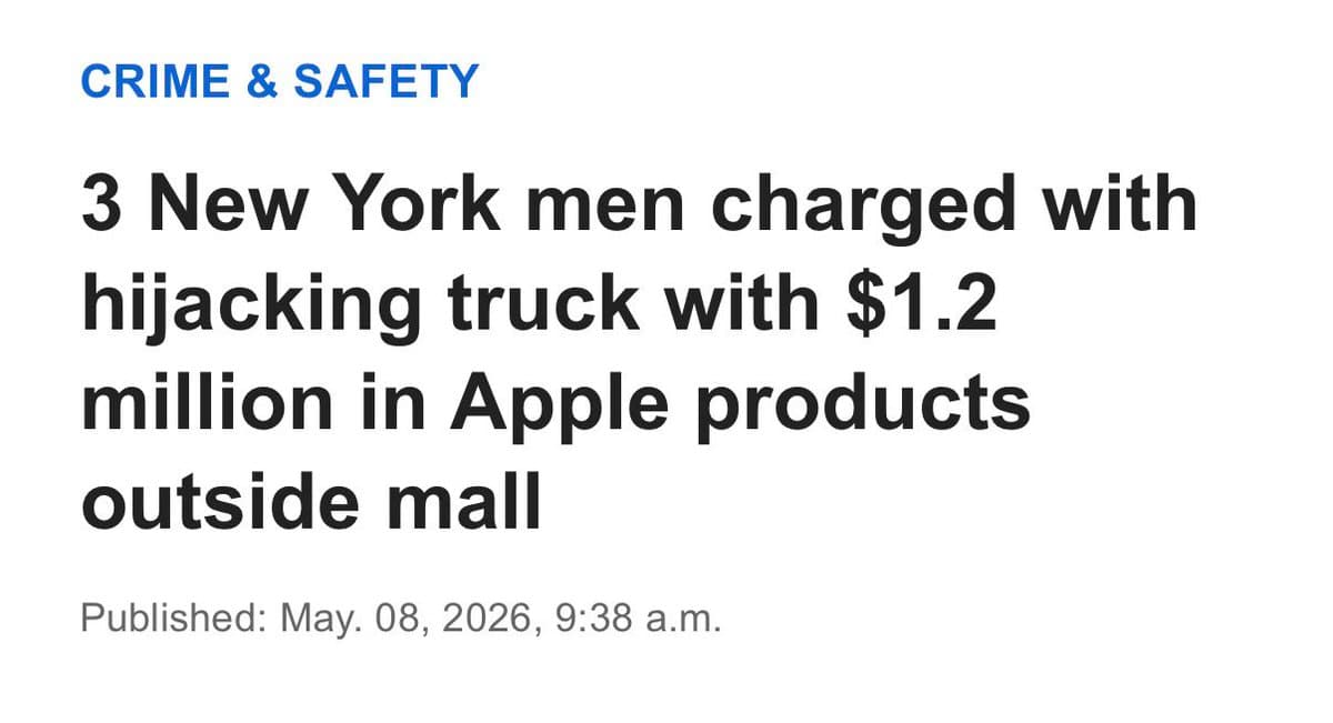 NY Men Charged in $1.2M Apple Truck Hijacking