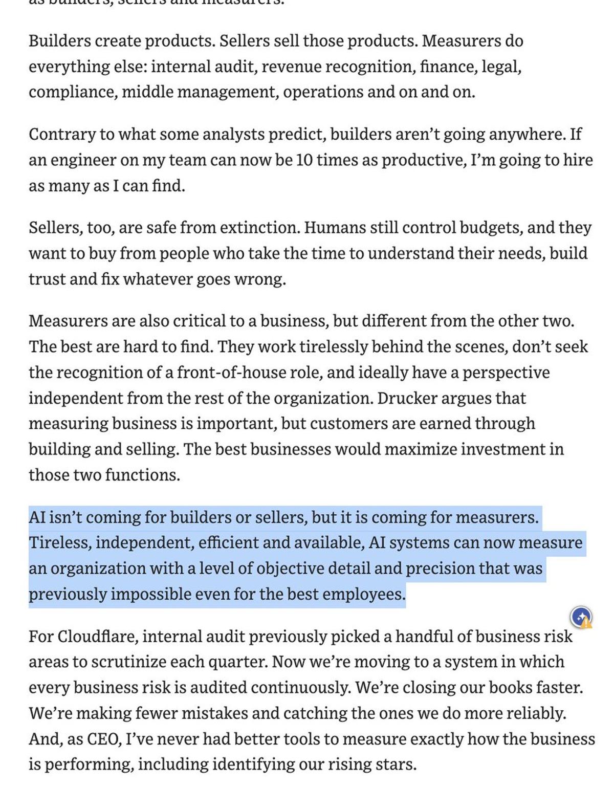 AI Will Disrupt Organizational Measurement, Not Building or Selling