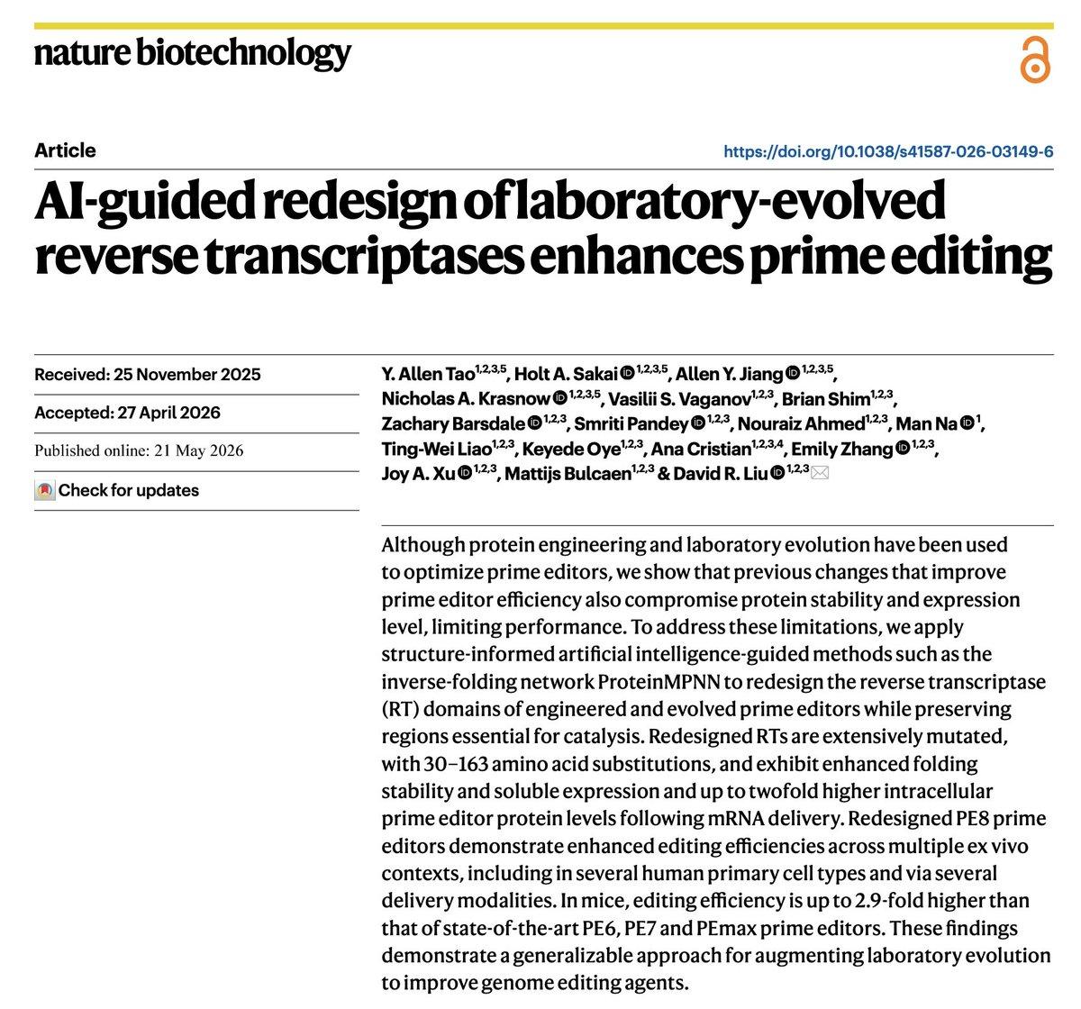 AI‑Designed PE8 Editors Boost Prime Editing Efficiency