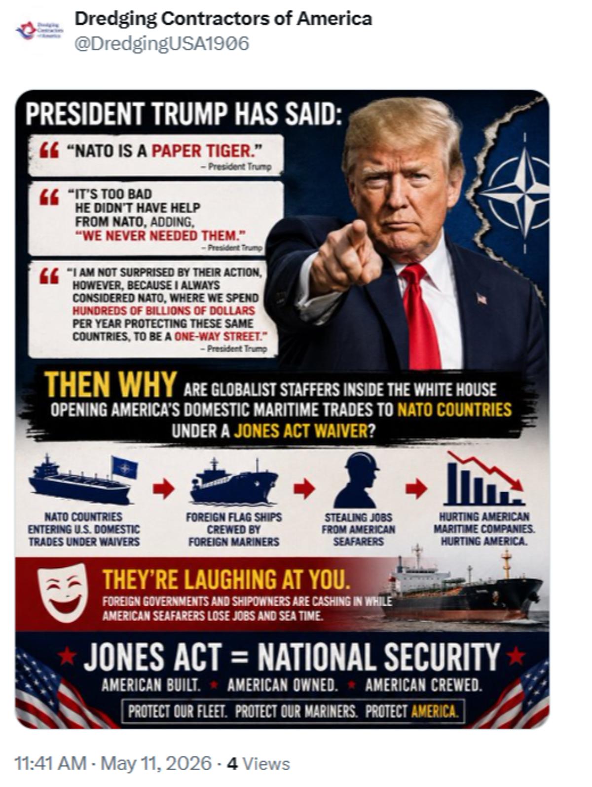 Jones Act Waiver Reveals Cronies' Real-Time Meltdown