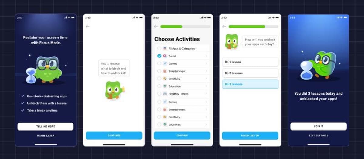 Duolingo's Focus Mode Turns Blocked Apps Into Ads