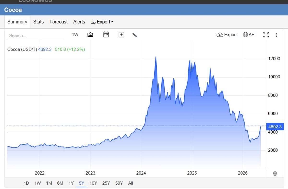 Cocoa Prices Surge 50% YTD Despite Recent Crash