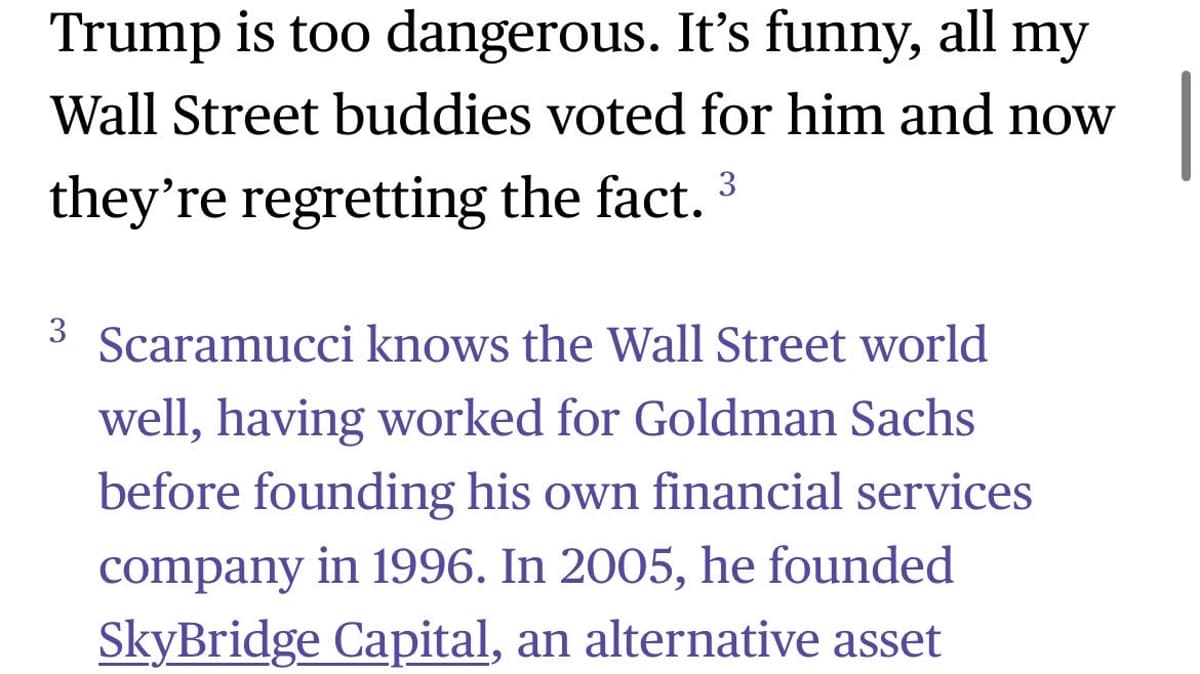 Bloomberg Interview with Scaramucci Highlights Footnoted Context