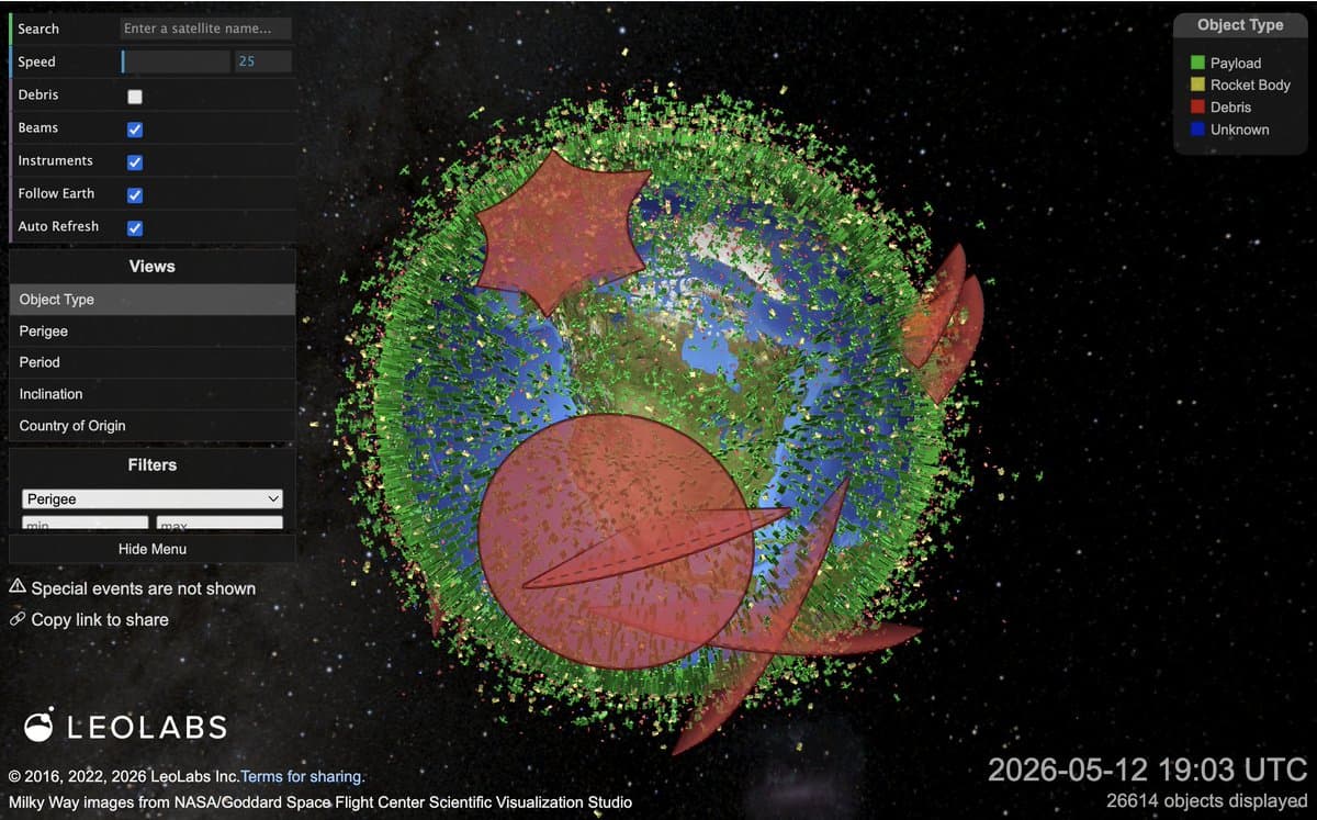 Real‑time 3D Map Reveals Crowded, Fragile Earth Orbit