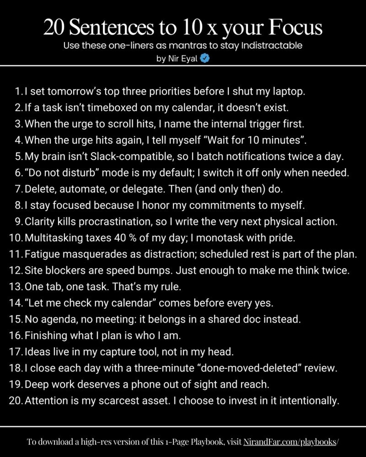 20 One‑Sentence Mantras to Instantly Refocus Your Day