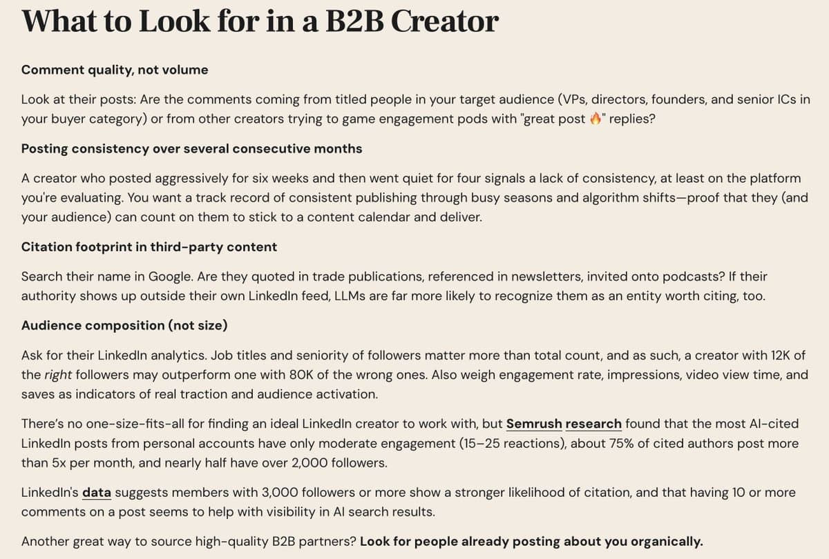 How to Choose Ideal B2B Creator Partners