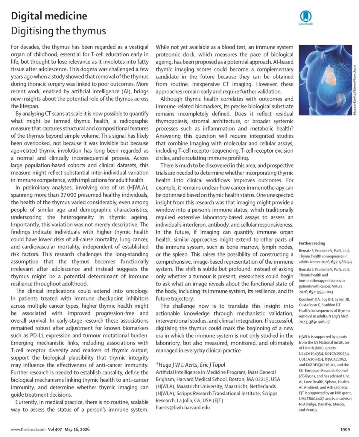 Thymus Role in Health Across Lifespan Redefined