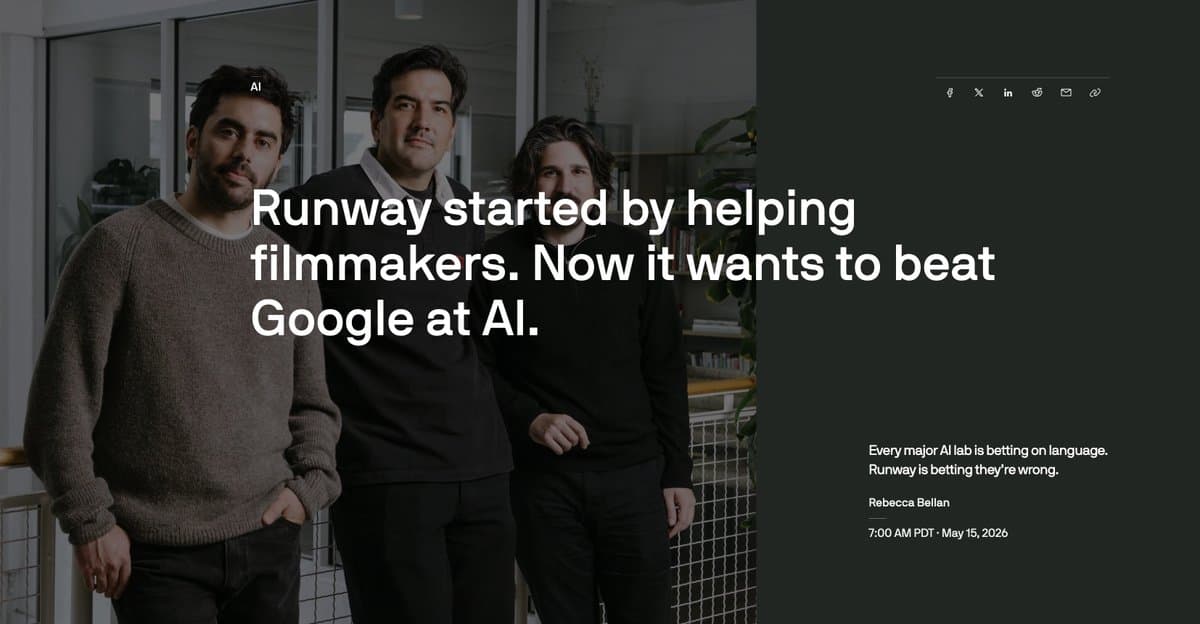 Runway Pivots From Film Tool to Universal AI Platform