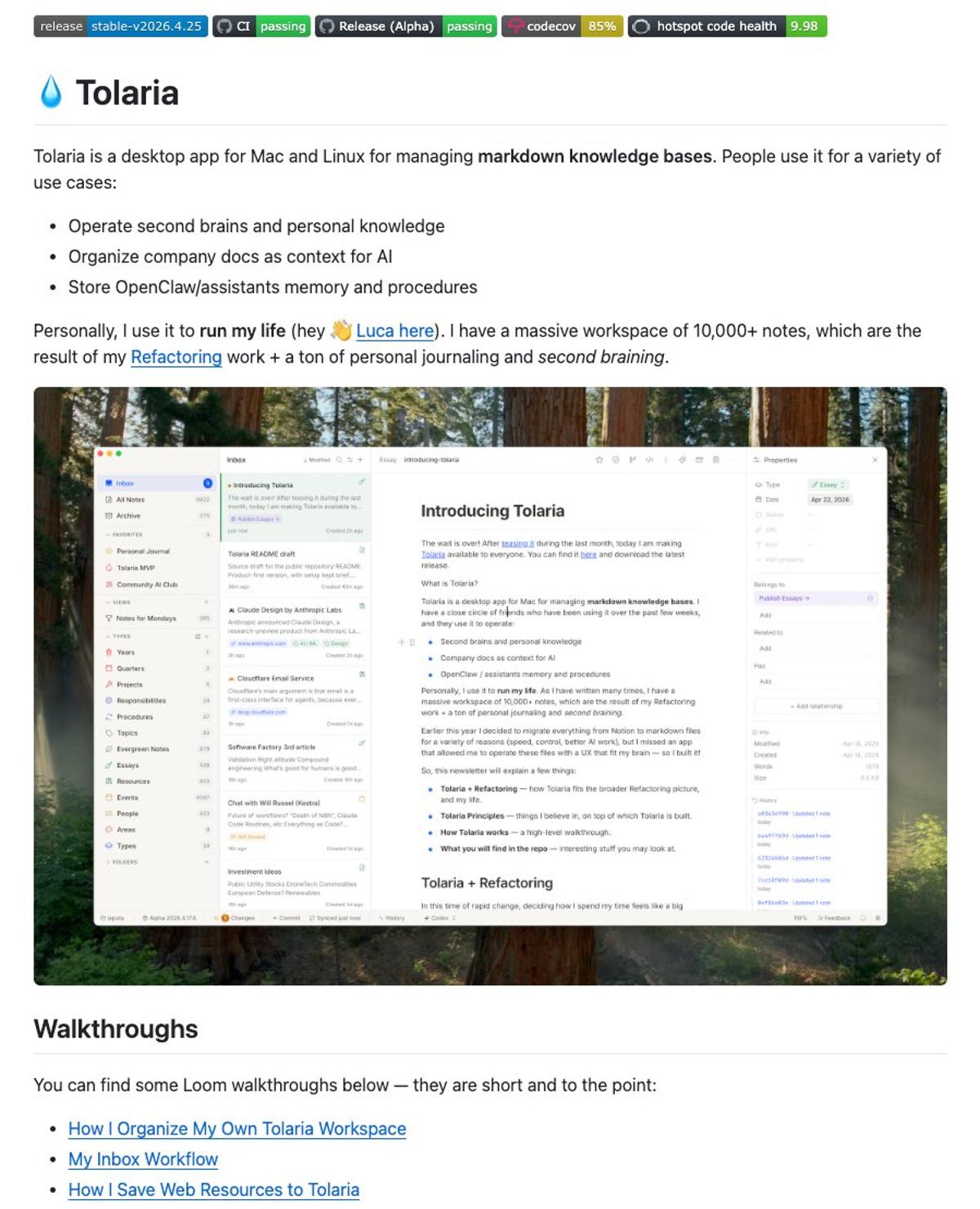 Tolaria: Open‑Source AI‑Ready Knowledge Vault for Mac/Linux