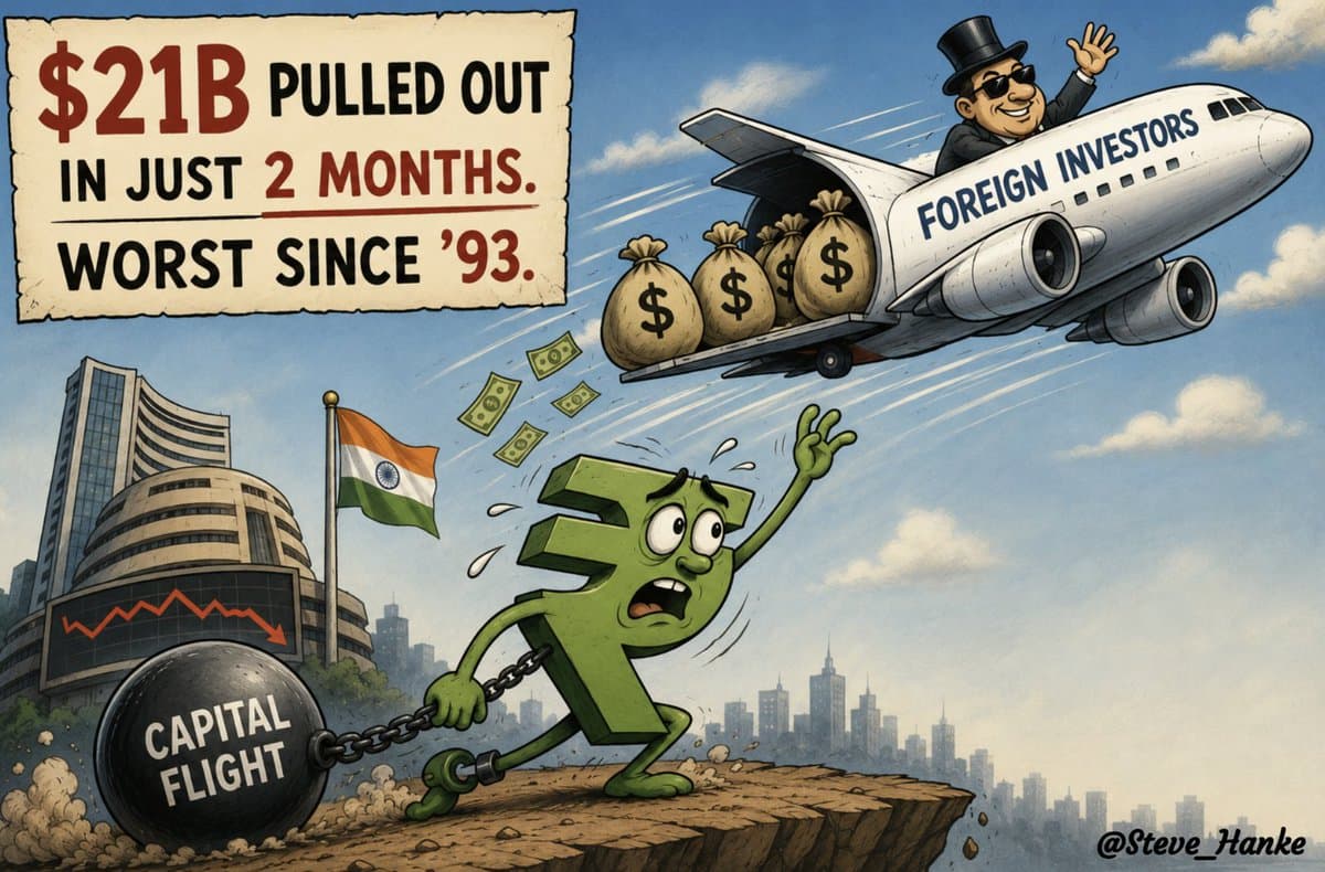 Foreign Investors Flee India, $21B Out, 2026 Worst Since 199
