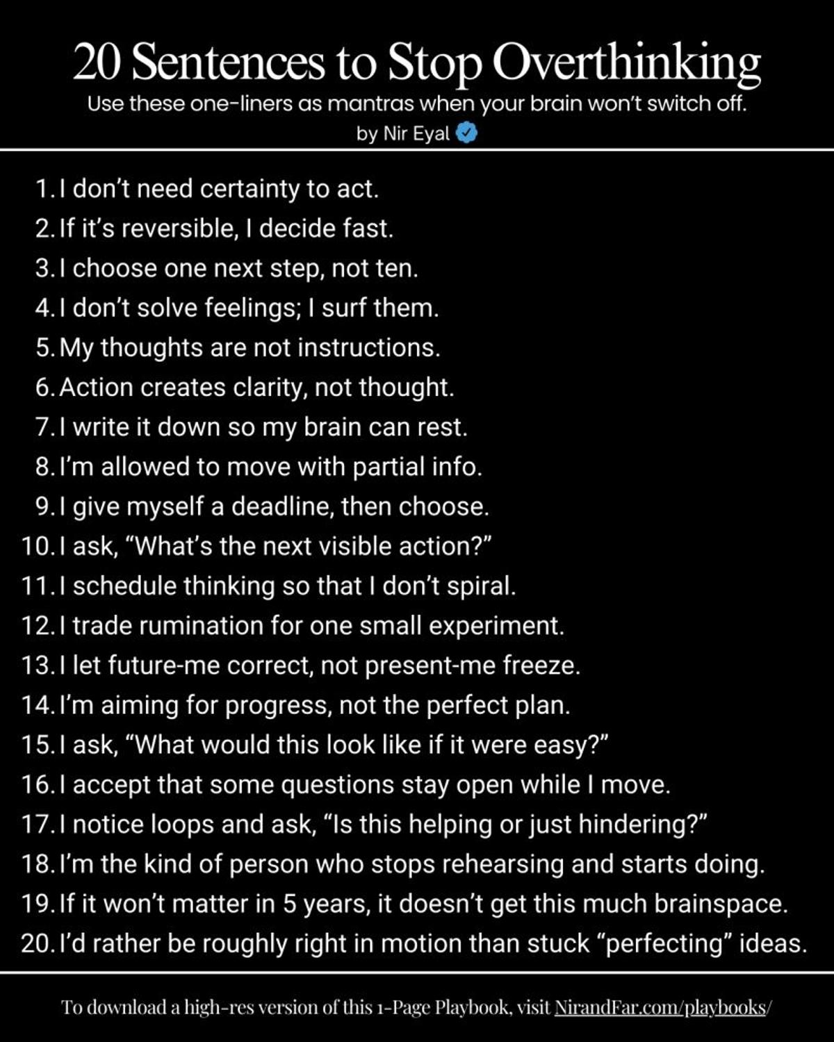 Stop Overthinking: Action Beats Rumination with Simple Playbook