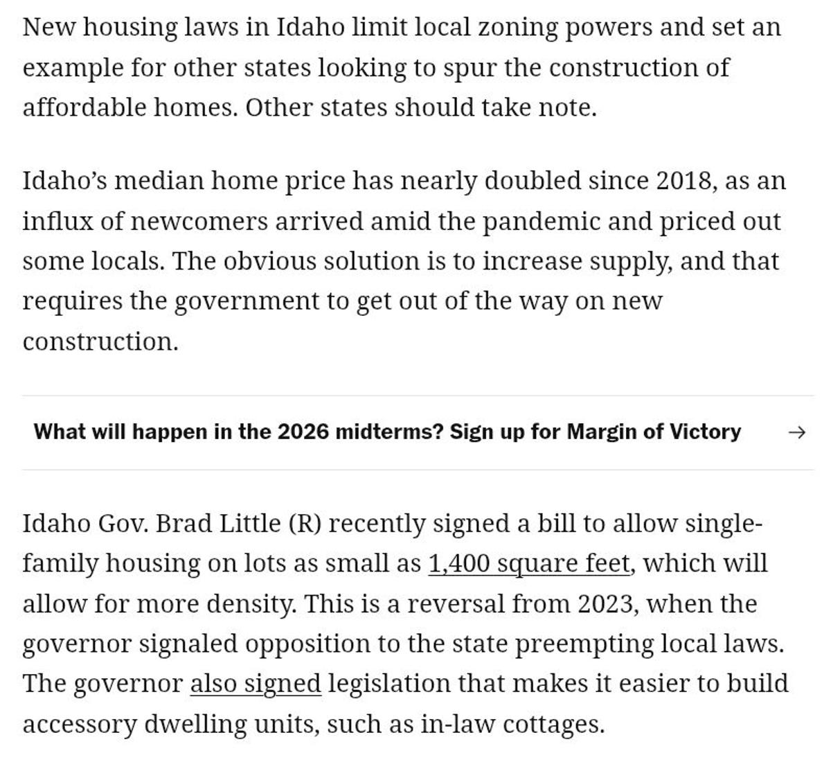 Idaho's New Zoning Law Sparks Starter Home Boom