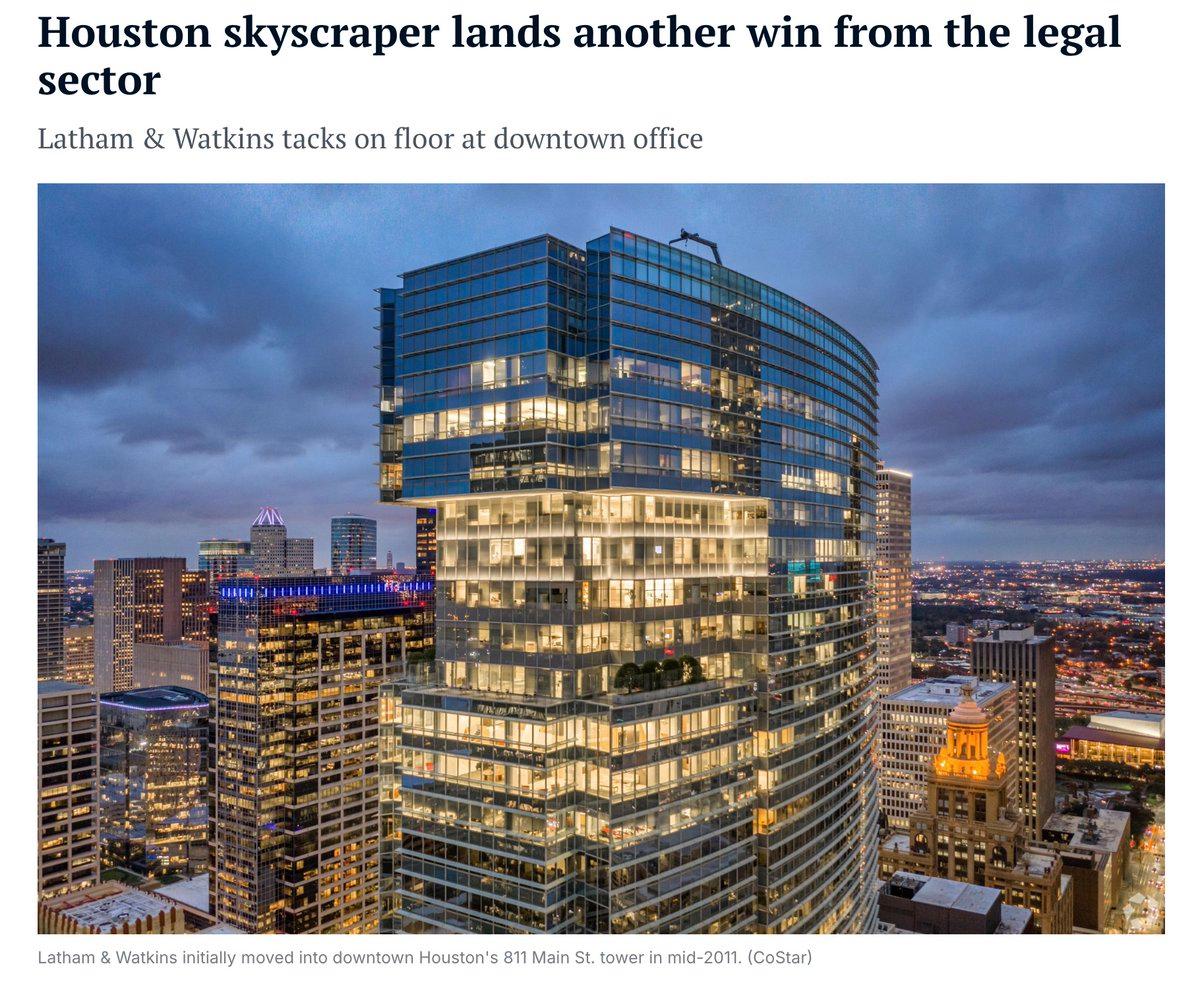 Latham & Watkins Secures Over 10% of Houston Skyscraper