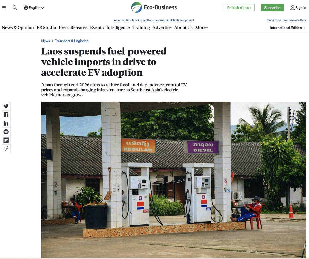 Laos Bans Fuel Cars, Accelerates EV Takeover, Slashes Oil Bill