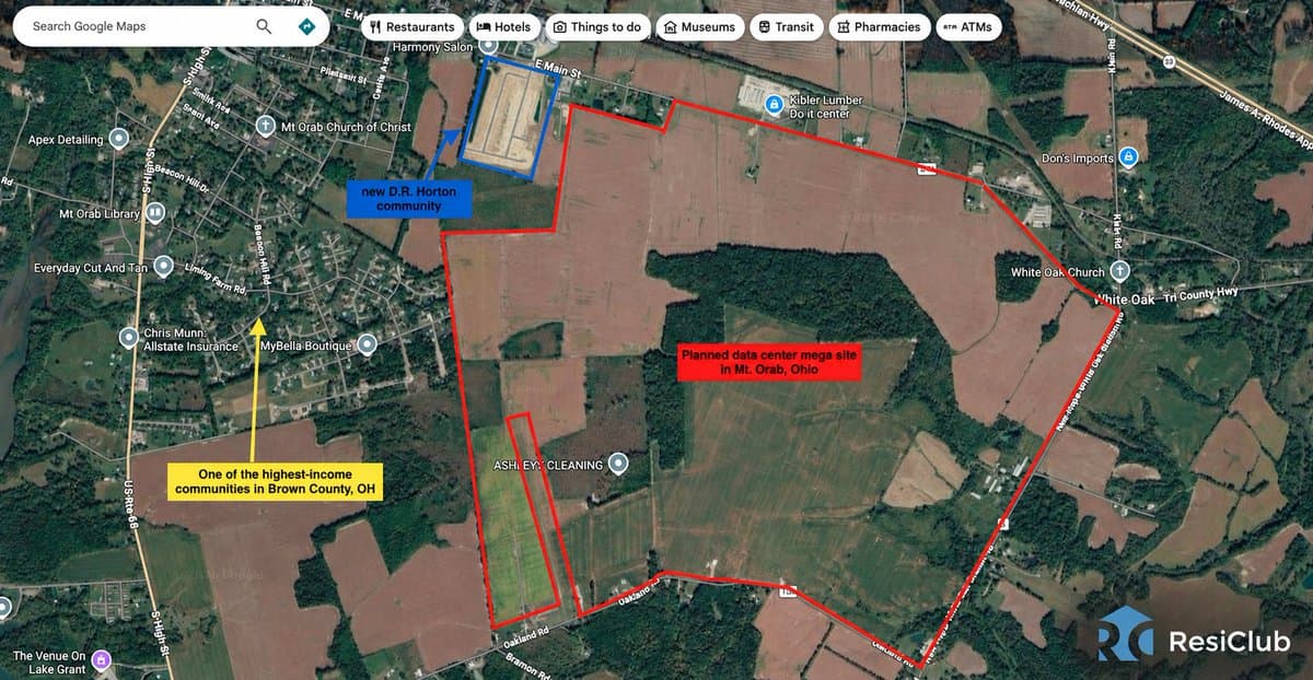 AI Data Centers Clash With Homebuilders Over Land