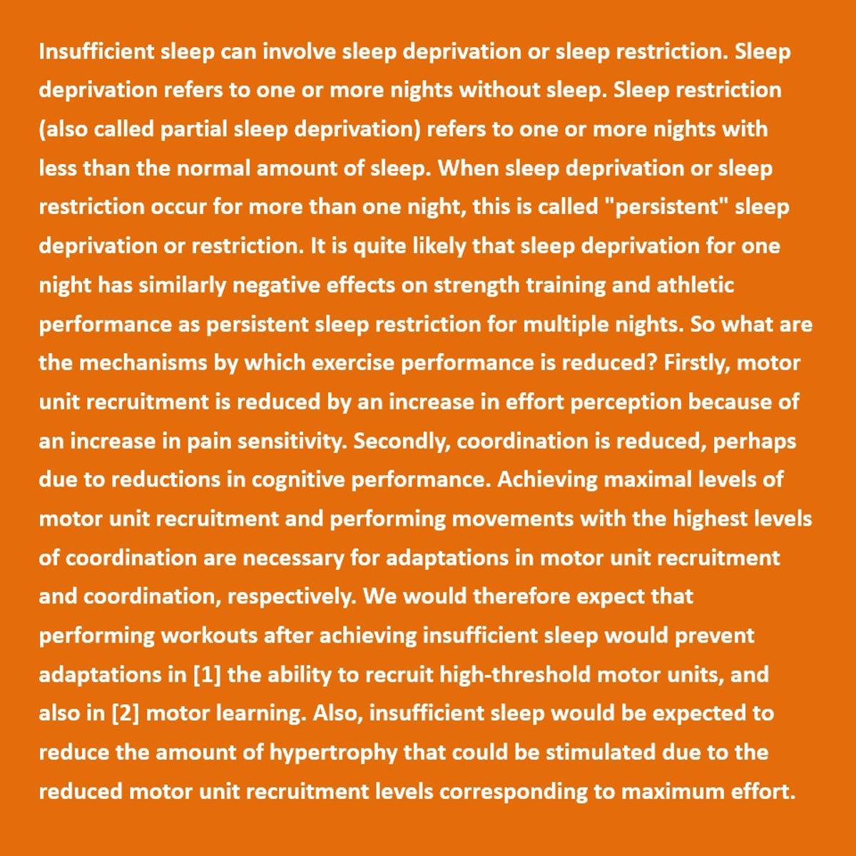Lack of Sleep Limits Athletic Adaptation and Growth