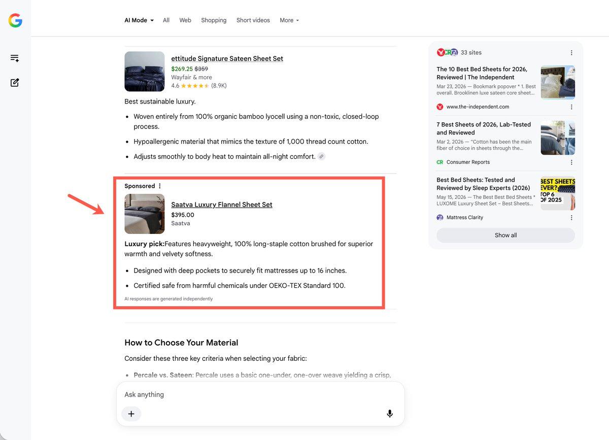 Google AI Mode Blurs Ads with Organic Results