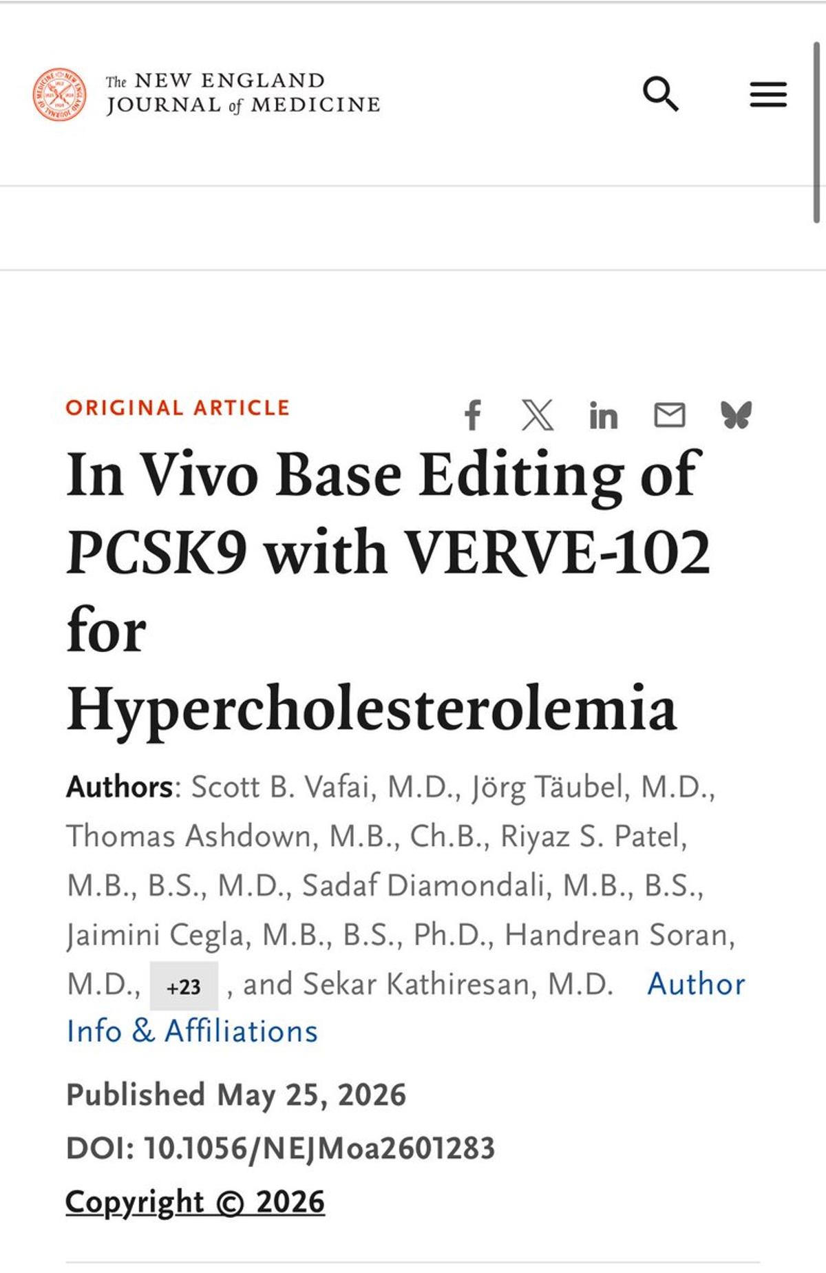 Single VERVE-102 Dose Slashes PCSK9 and LDL