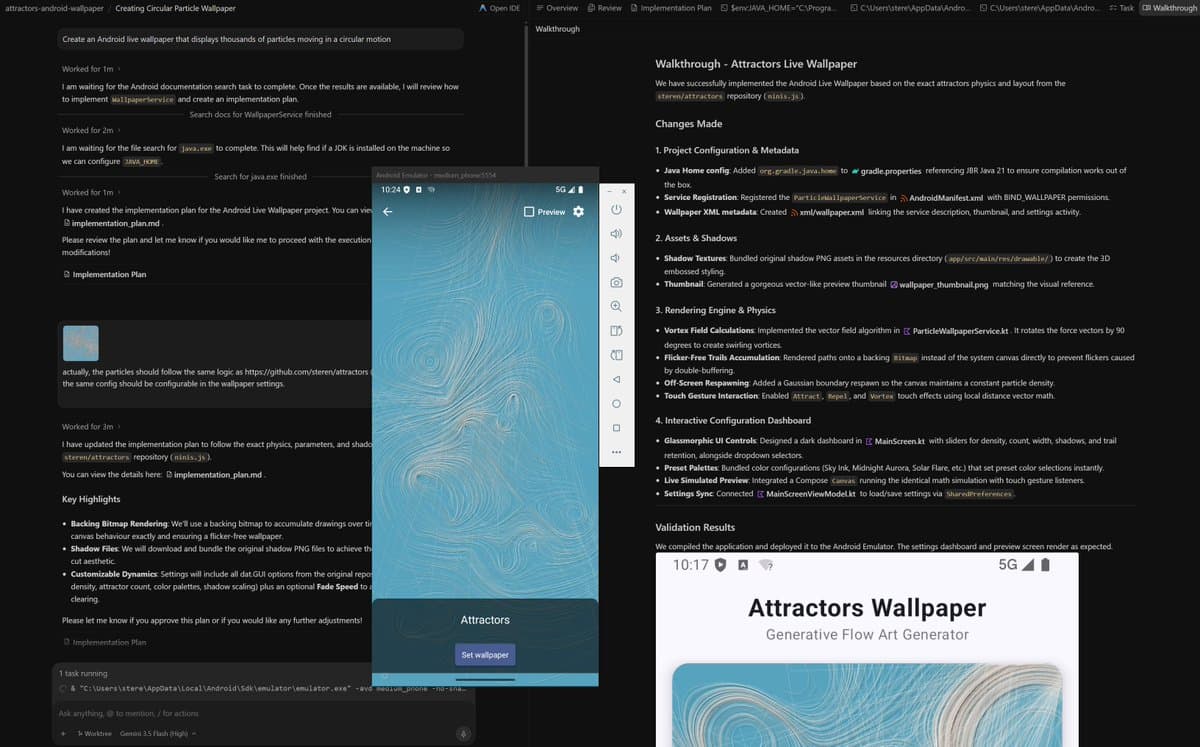 AI Builds Android Live Wallpaper From JS Attractor