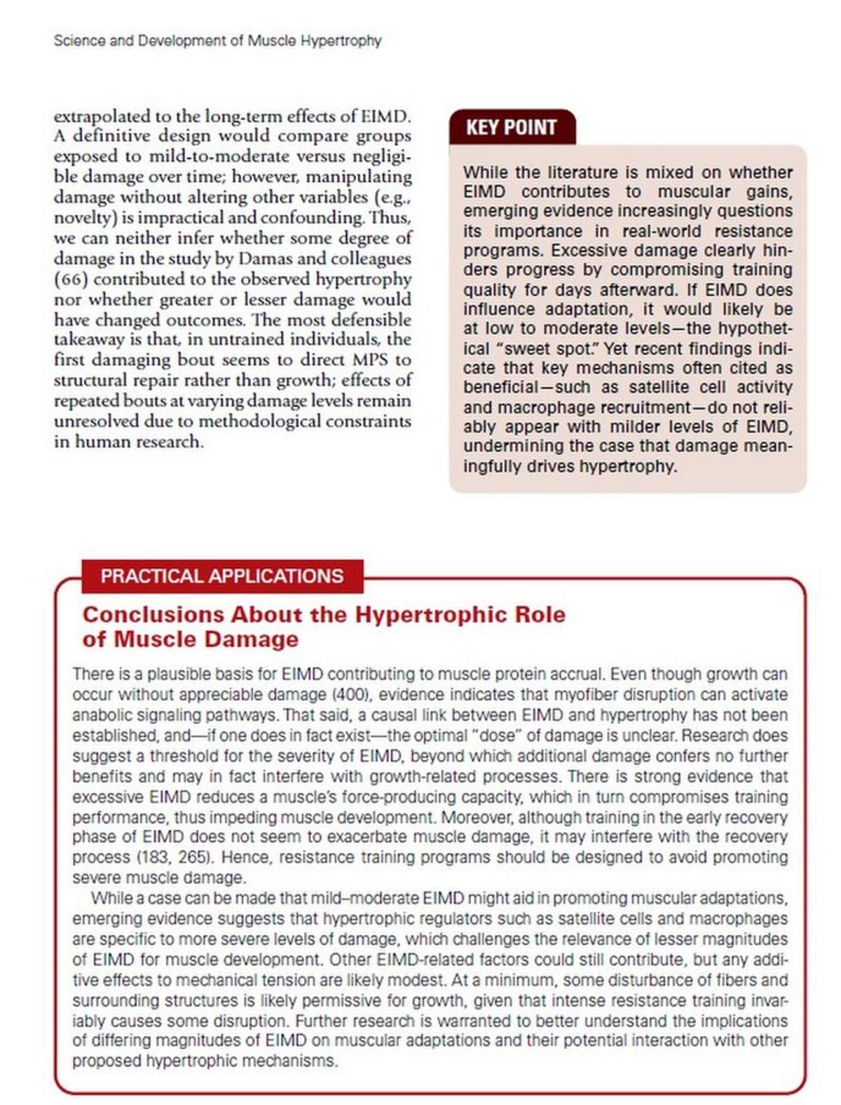 Muscle Damage Not Required for Hypertrophy Gains