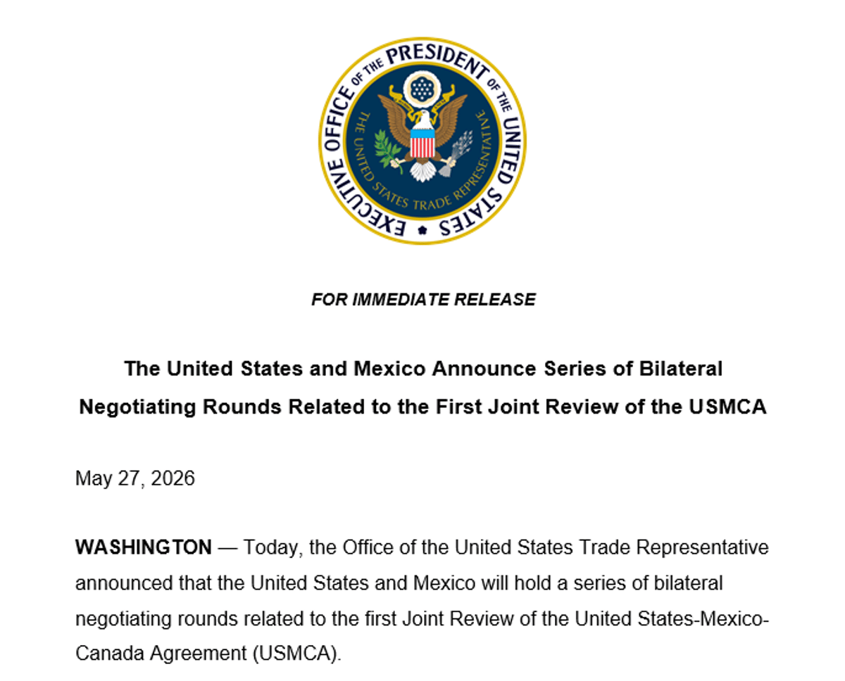 U.S. and Mexico Schedule Bilateral USMCA Joint Review Talks