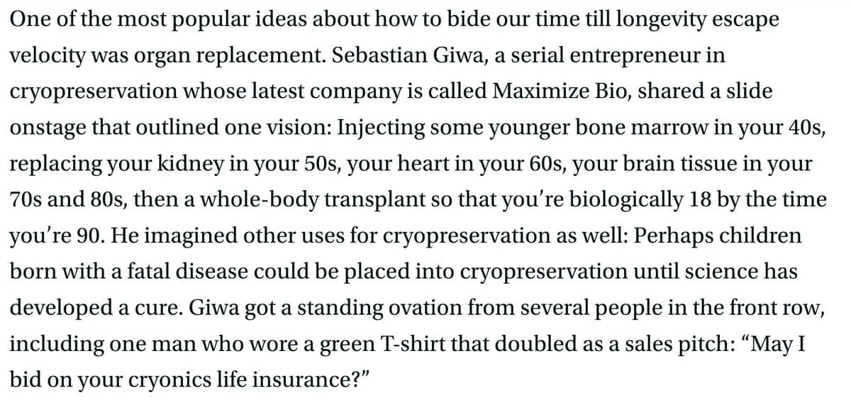Longevity Experts Predict Lifespans Amid Organ Replacement Advances
