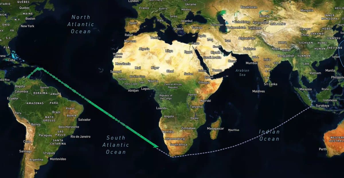 Seized Venezuelan Crude Tanker Resumes Voyage Around Cape