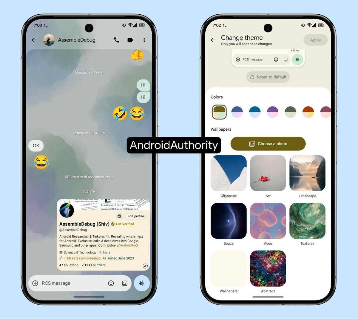 Google Messages Adds Custom Themes for RCS Chats