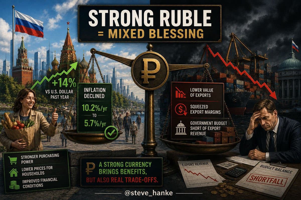 Strong Ruble Cuts Inflation, Yet Hurts Exports and Revenue