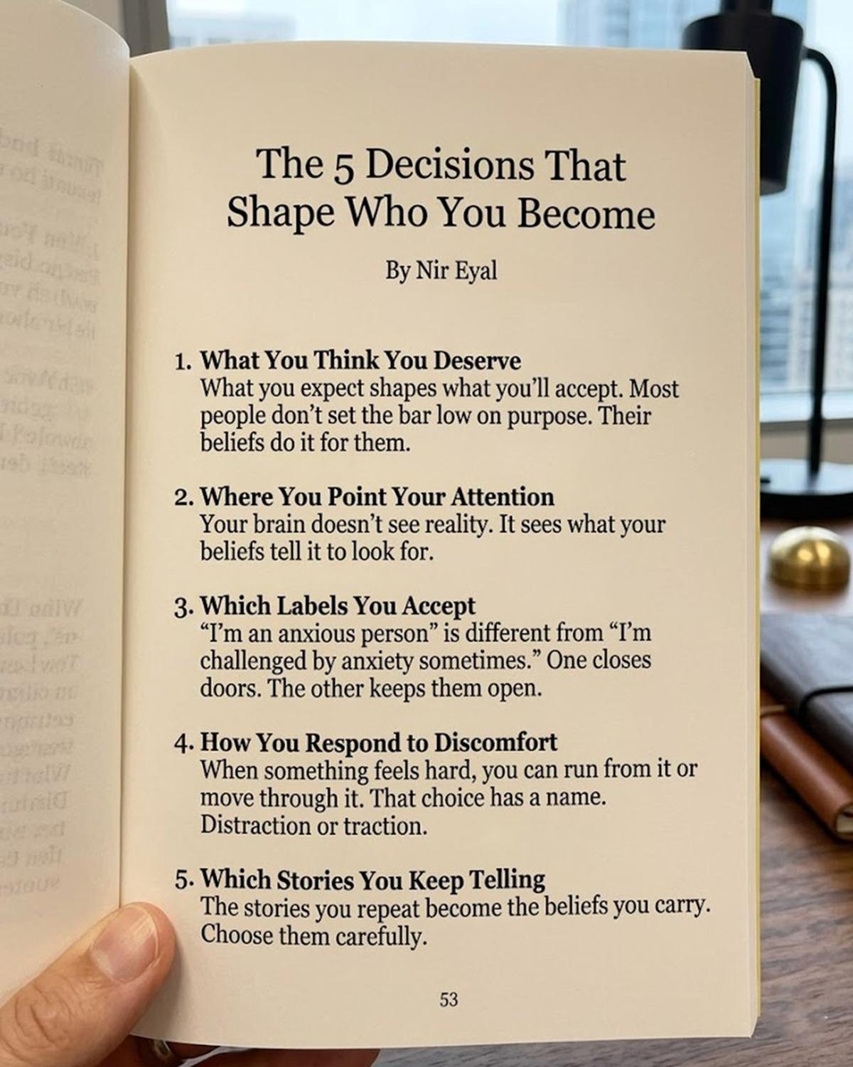 Character Forms From Five Unnoticed Daily Decisions