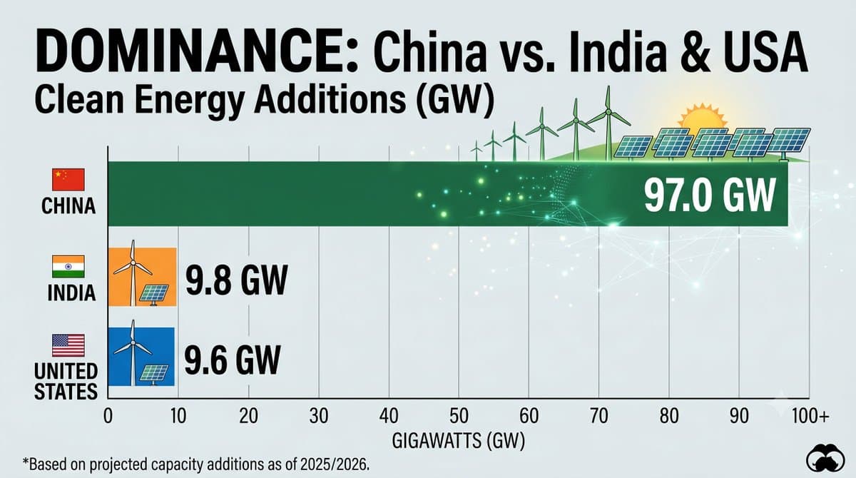 China Poised for 100% Renewables by 2051, Outpacing US, India