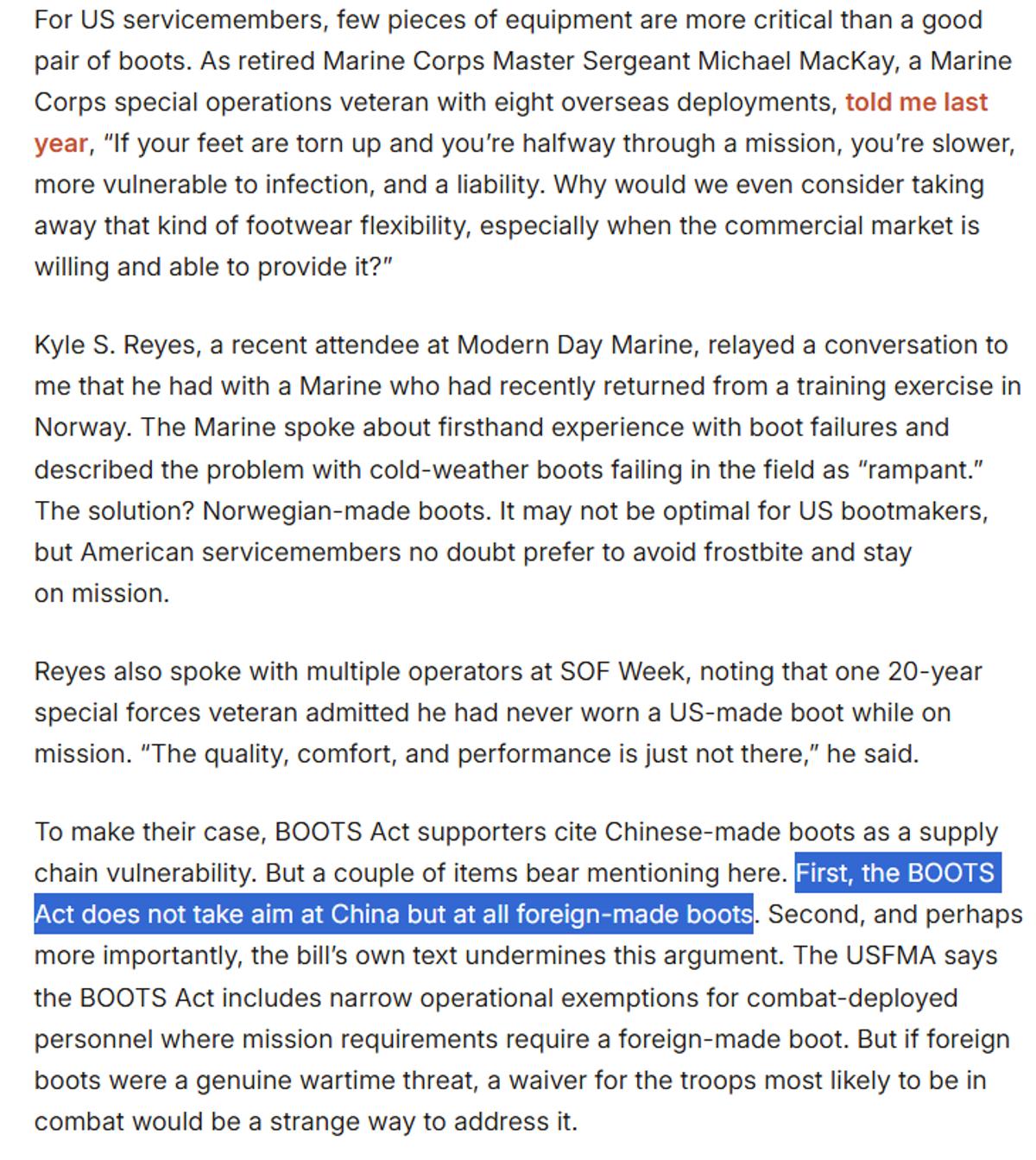 Quarter of US‑Made Boots Failed Marine Inspection