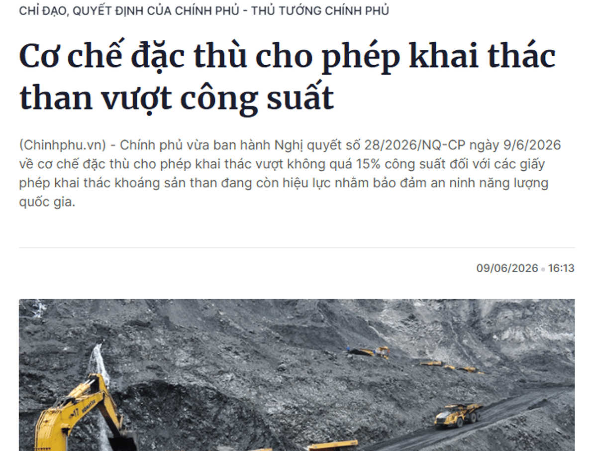 Vietnam Lets Coal Mines Exceed Limits to Secure Energy