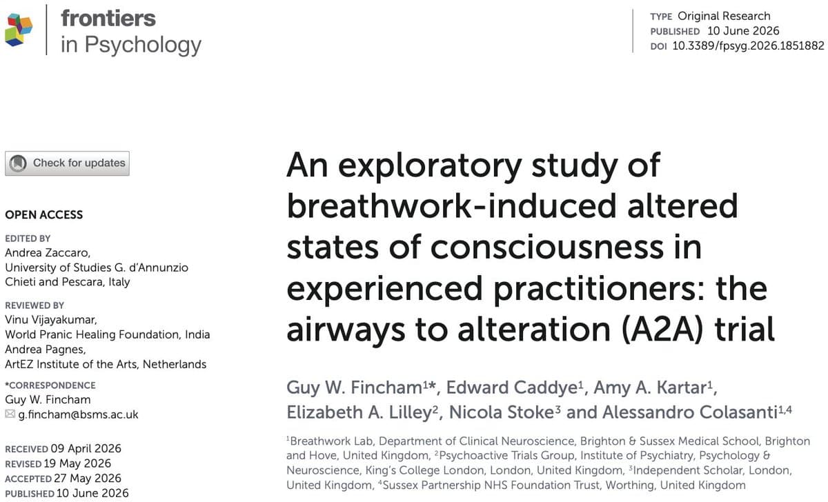 Breathwork Triggers Measurable Altered States in Experts