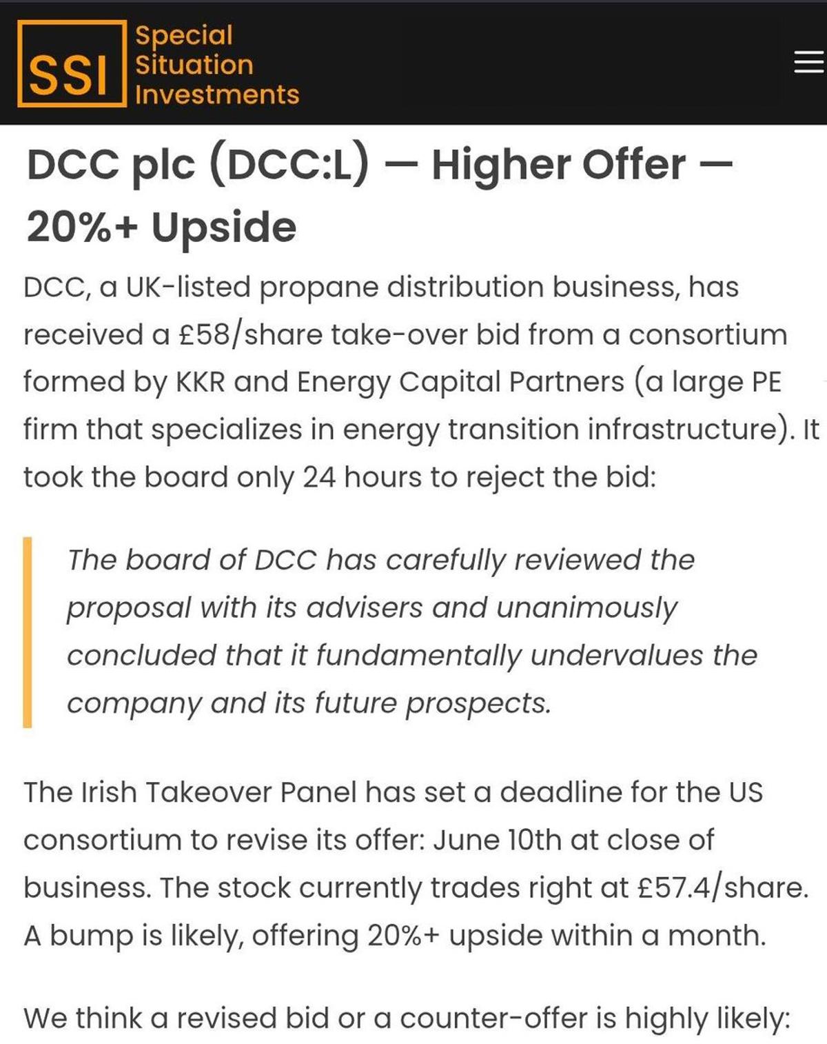DCC.L's Offer Upgrade Signals Higher Success Odds