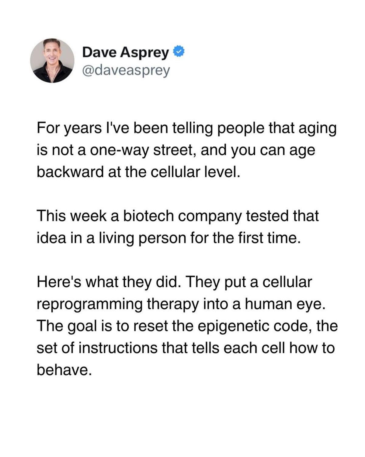 Scientists Test Cellular Reprogramming to Reset Human Aging