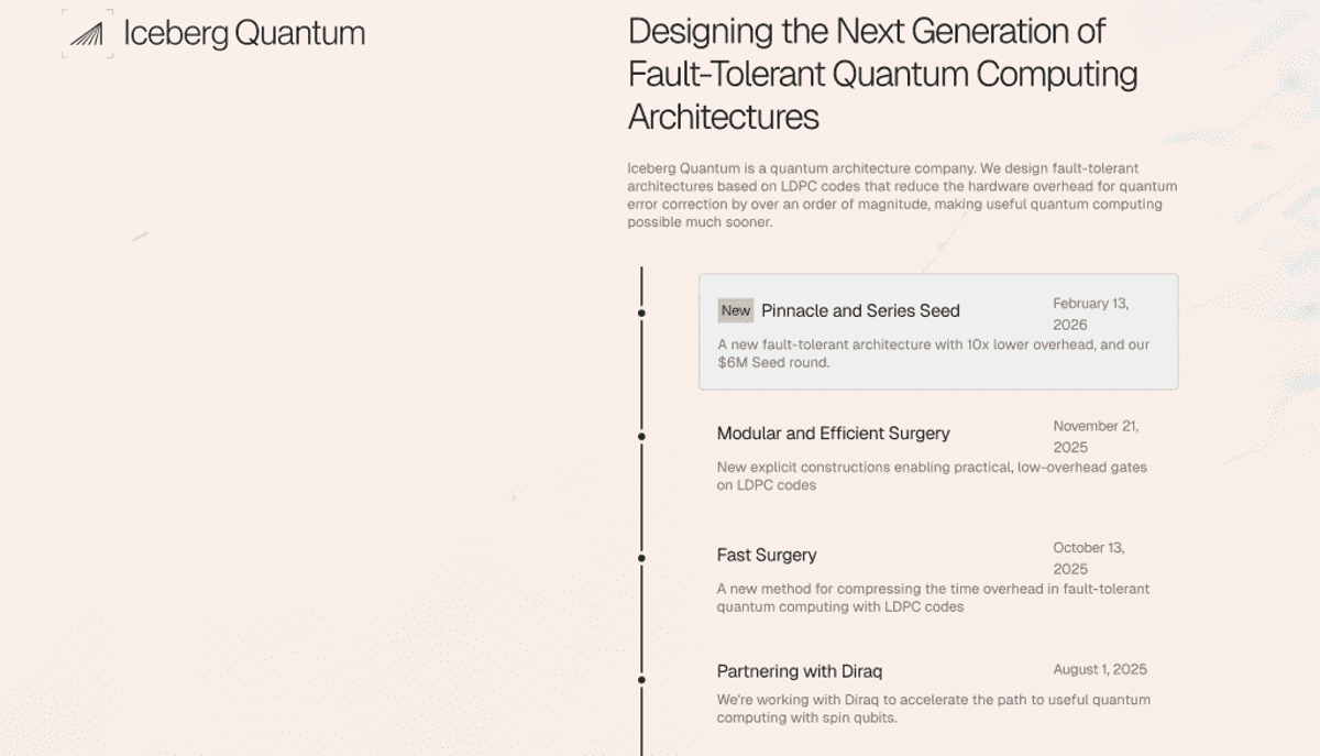 Iceberg Quantum Raises $6M Seed Round Led by LocalGlobe