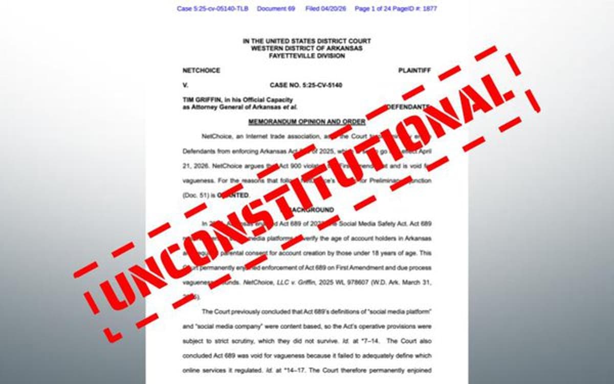 Arkansas 'Addictive Practices' Law Likely Unconstitutional, Judge Rules