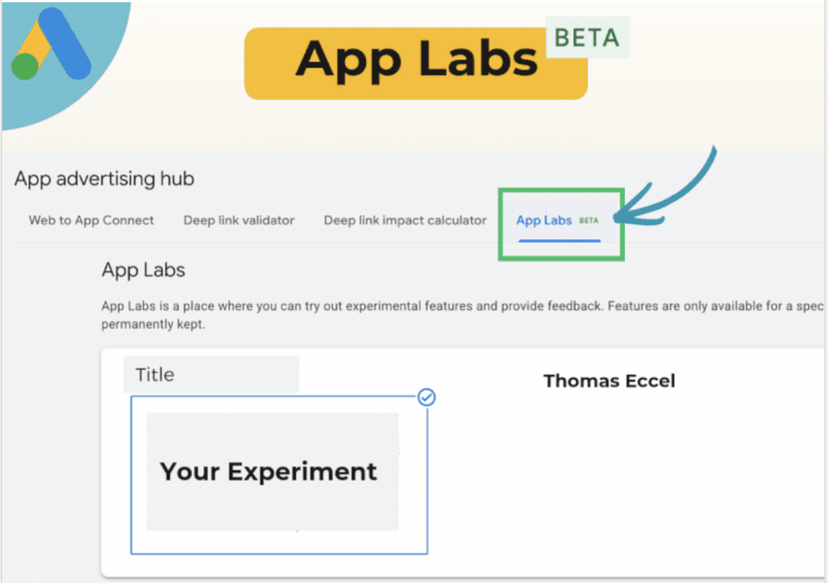 Google Tests “App Labs” Hub for Early Ad Features